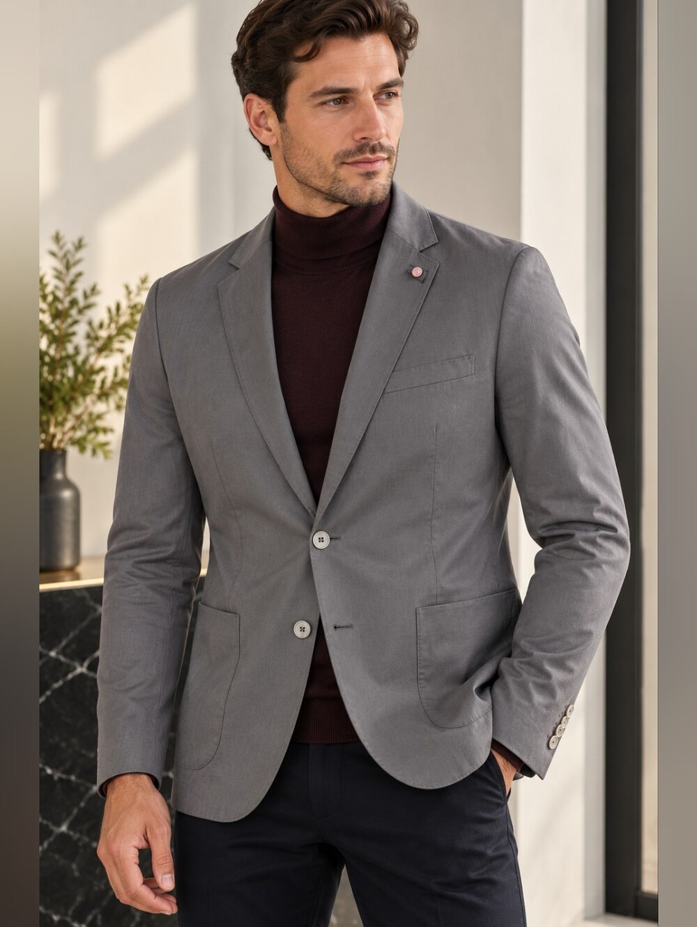 Ted Baker Clifton Light Grey Cotton Blazer Men’s Size 6